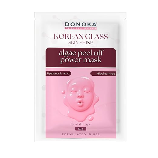 DONOKA Pro Korean Glass Skin Shine Algae Peel Off Power Rubber Masque | Hyarluronic acid + Niacinamide | 50gm | Skin Brightening & Hydrating Face Mask | Deep Cleansing | Natural Glow | Unisex Skincare for All Skin Types |